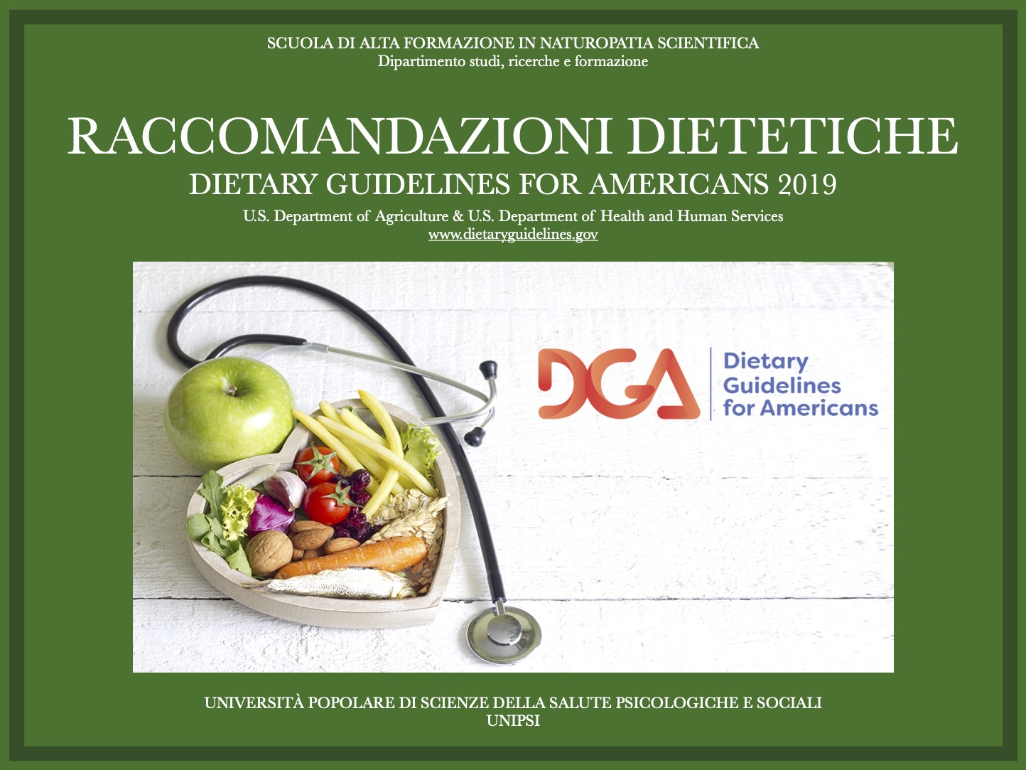 RACCOMANDAZIONI DIETETICHE U.S.A.